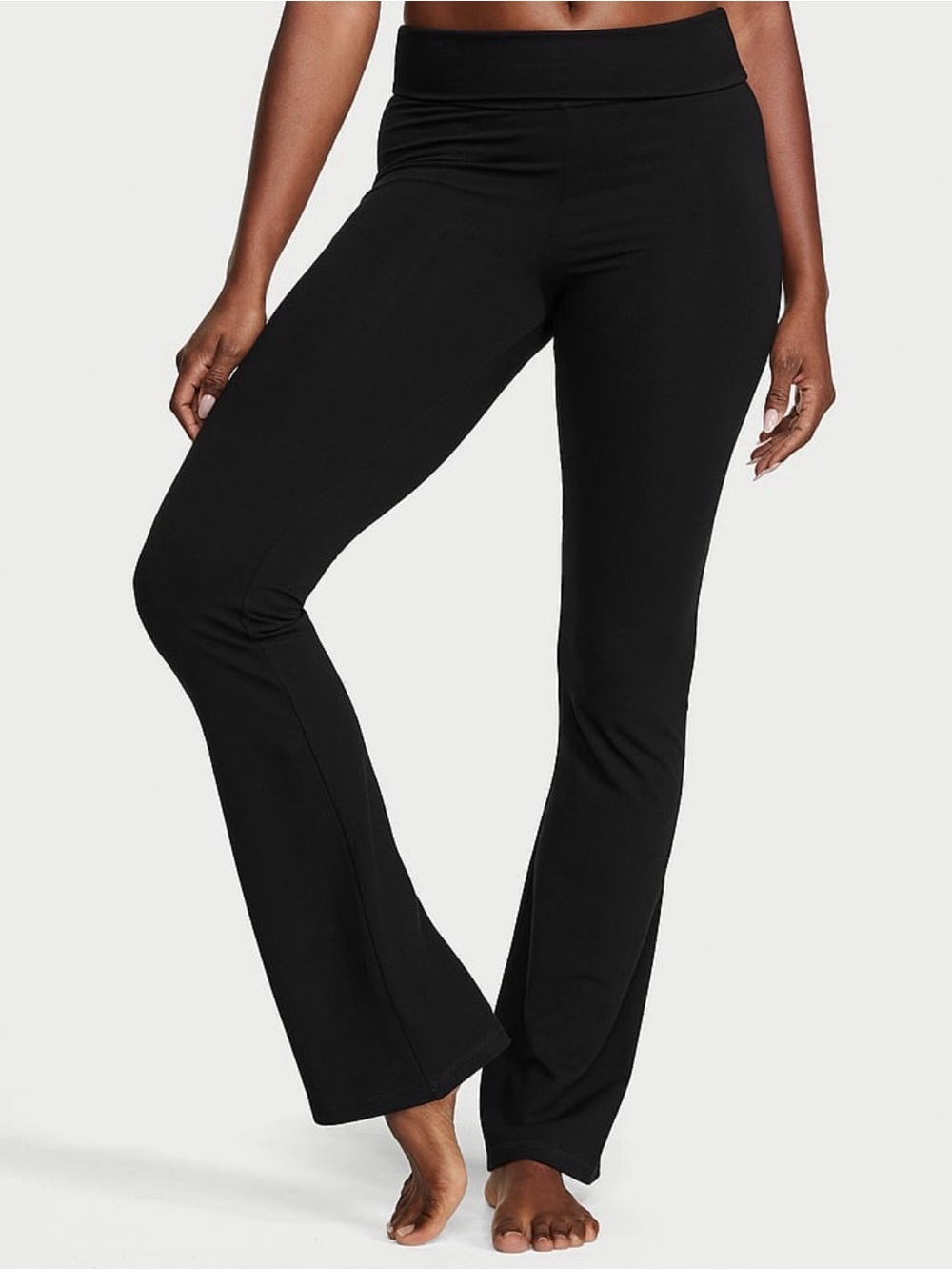 Victoria’s Secret VS Cotton Yoga Foldover Flare Leggings Black XXL NWT 2023